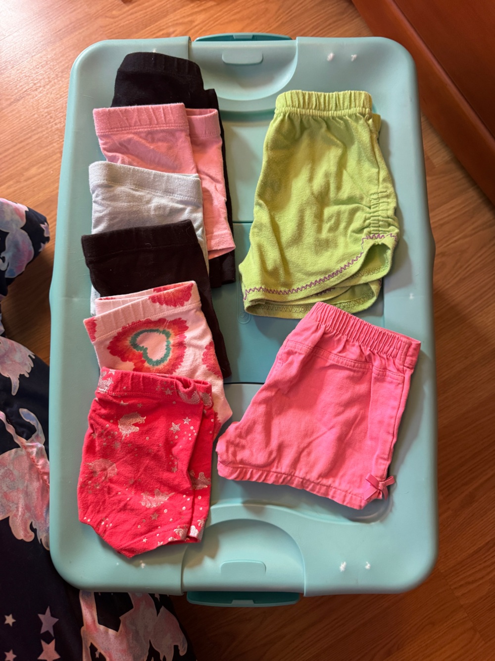 Kids Mixed Color Shorts & Leggings Set - Pink, Green, Red, Black, Gray